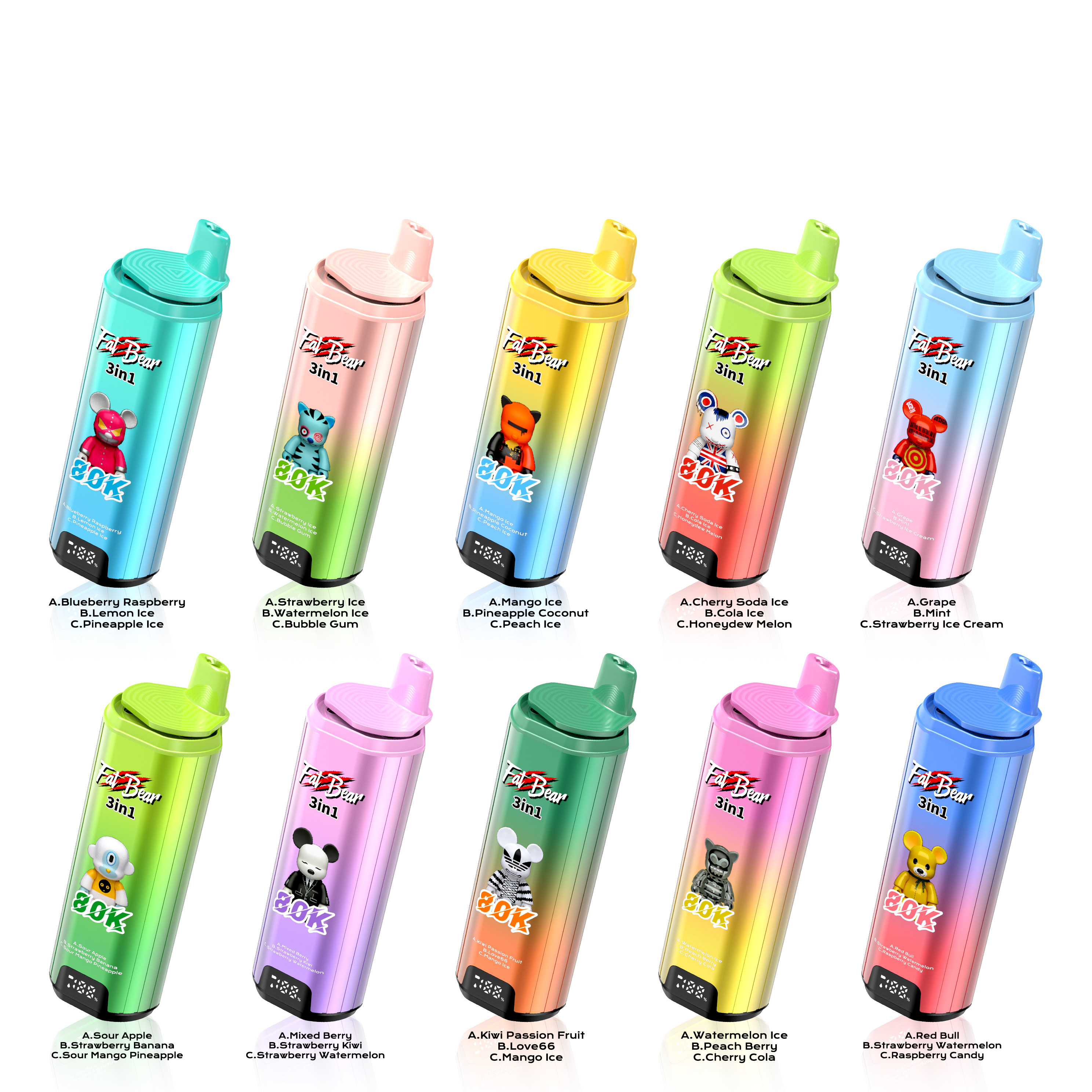 AIM FATBEAR 80K PUFFS flavor lineup